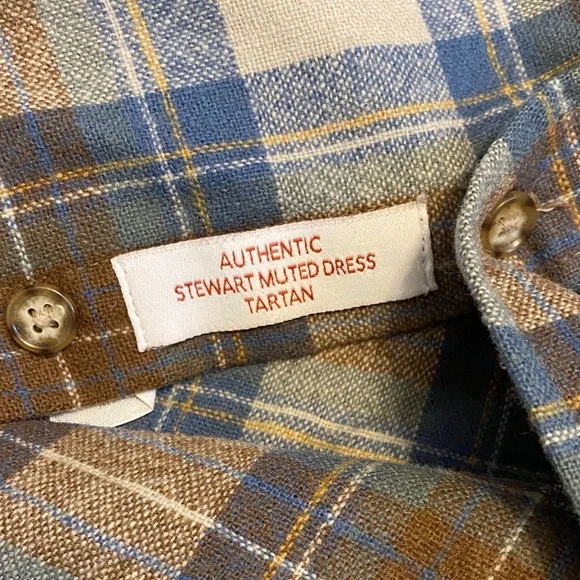Pendleton Men Umatilla Virgin Wool Blue/Brown Stewart Muted Tartan Lodge Shirt L - Picture 7 of 11
